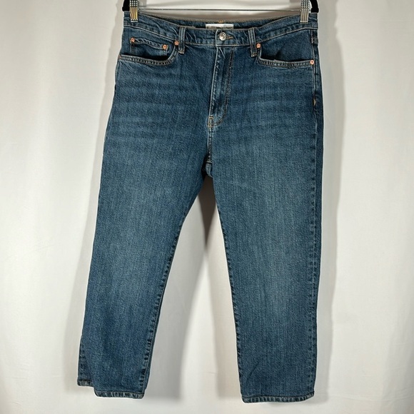 MNG Mango Claudia Medium Wash Cropped Jeans - Picture 1 of 8